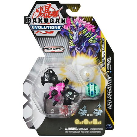 Bakugan Evolutions  Neo Pegatrix with Nano Blade and Siphon Platinum Power Up Pack